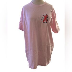 Anti-social club Pink Graphic T-Shirt size large NWT
